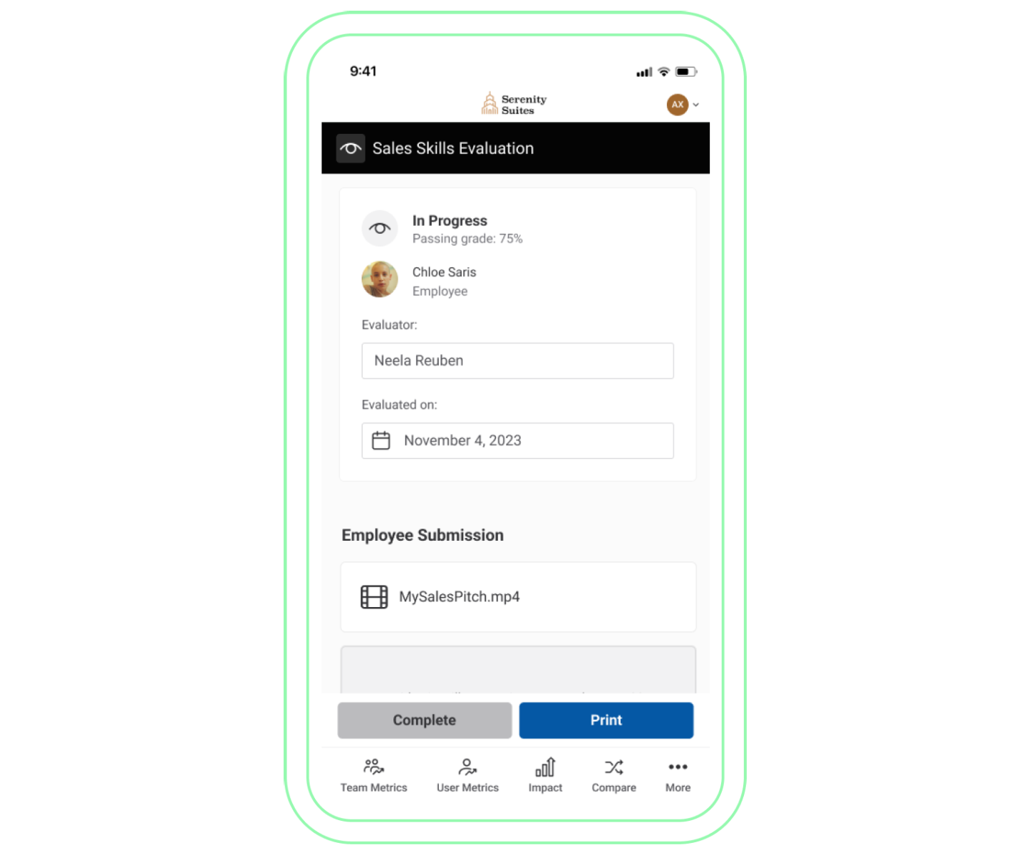 Screenshot of Axonify Operations on a mobile device